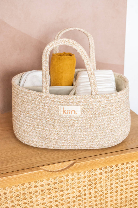 Kiin eco-friendly nappy organizer bag with compartments - full