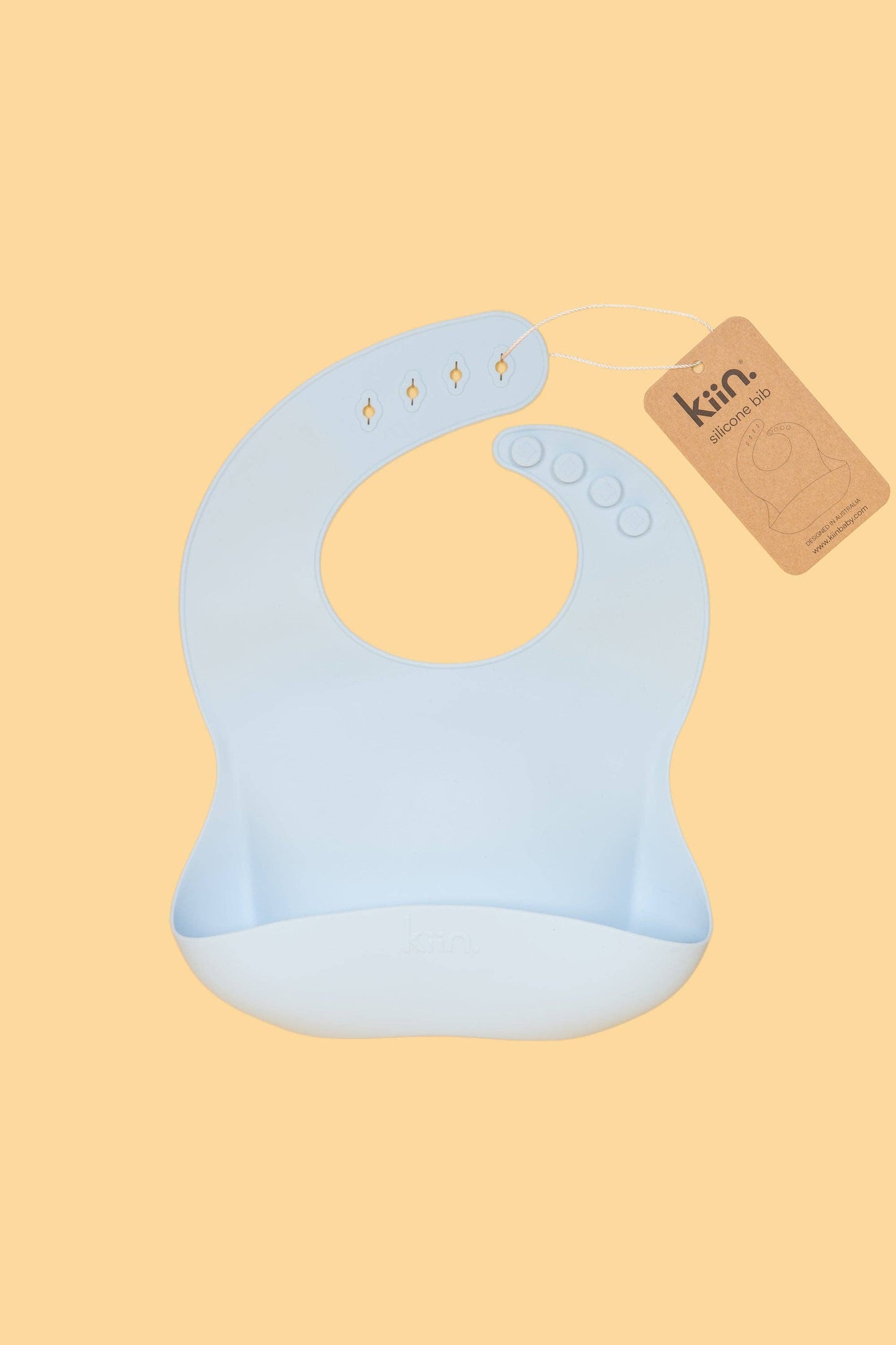 Kiin silicone baby bib with crumb-catching pocket - violet tag 2