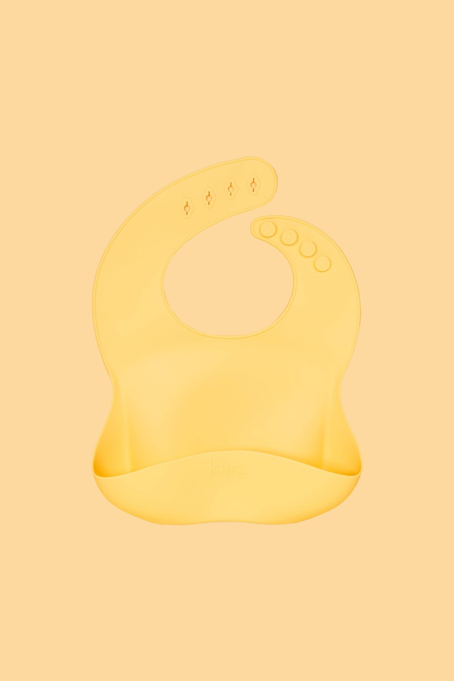 Kiin silicone baby bib with crumb-catching pocket - yellow 3