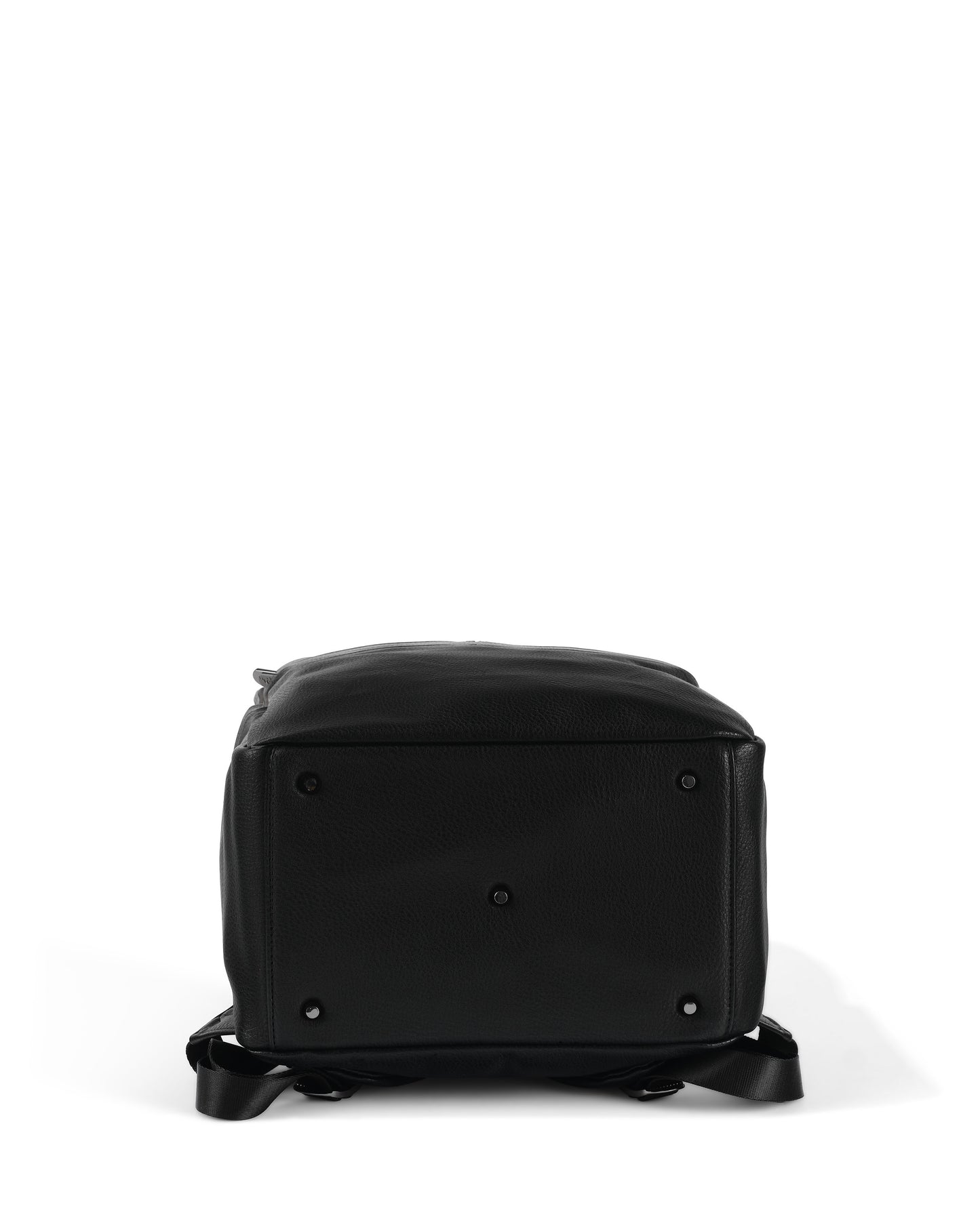 Oi Oi black dimple faux leather nappy bag backpack for modern parents - bottom