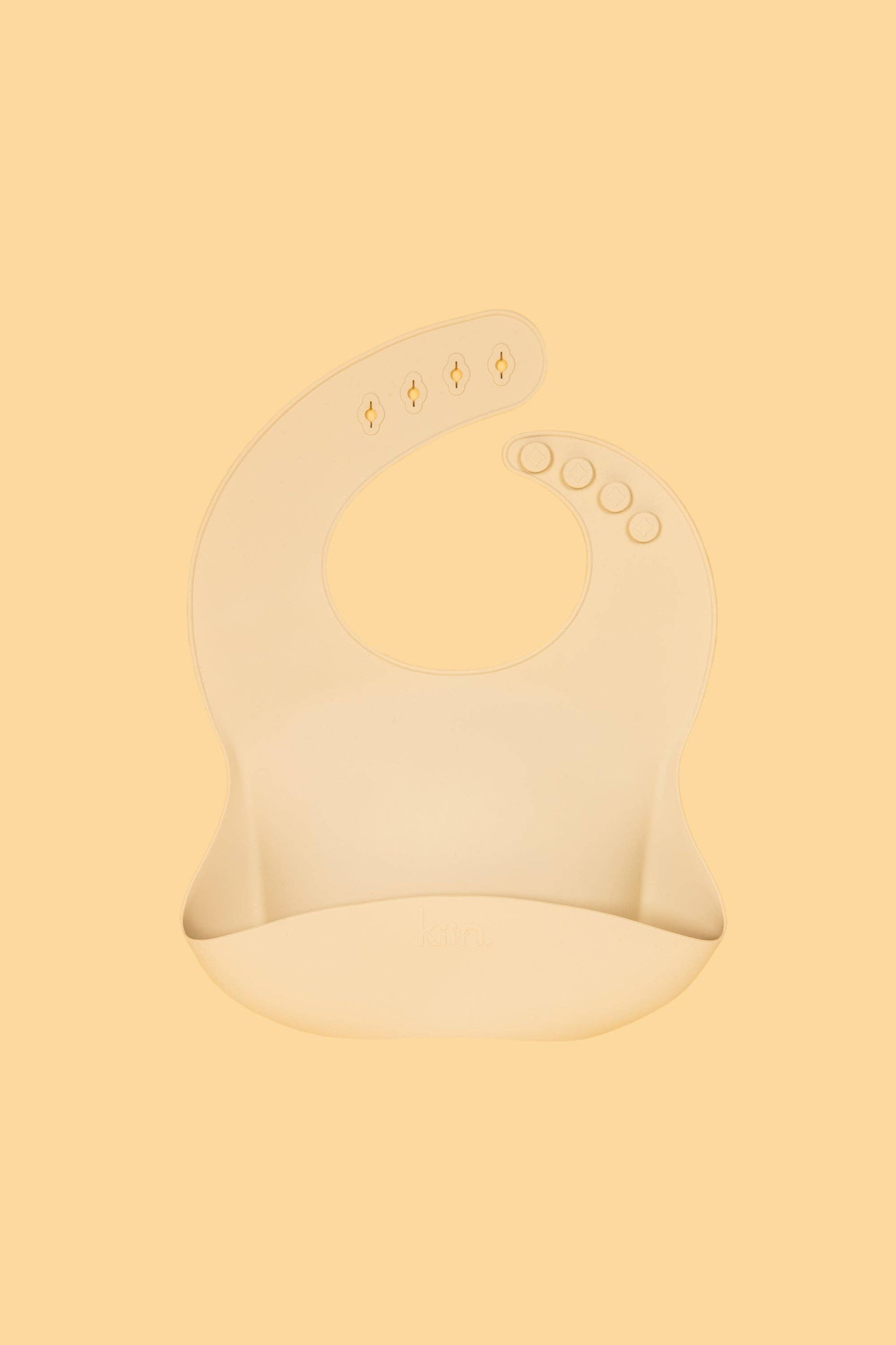 Kiin silicone baby bib with crumb-catching pocket - vanilla 2