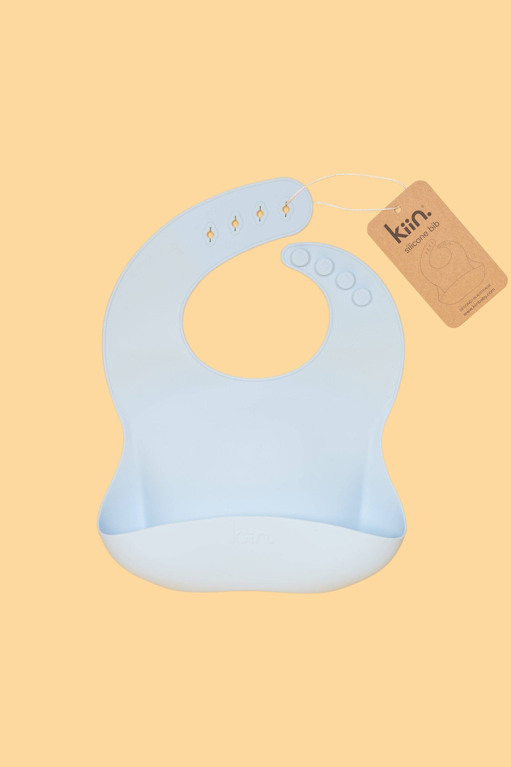 Kiin silicone bib with crumb-catching pocket - violet tag 1