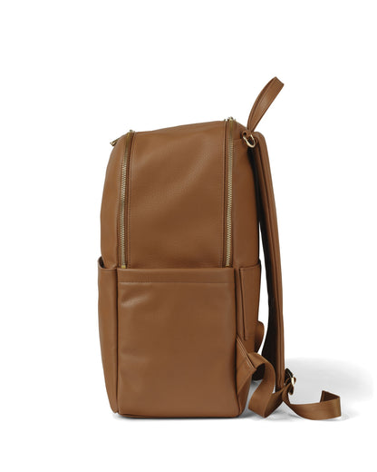 Oi Oi chestnut leather nappy bag backpack for modern parents