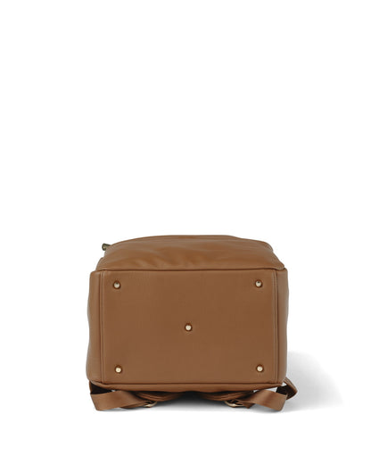 Oi Oi chestnut leather nappy bag backpack for modern parents bottom