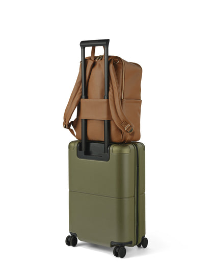 Oi Oi chestnut leather nappy bag backpack for modern parents - suitcase