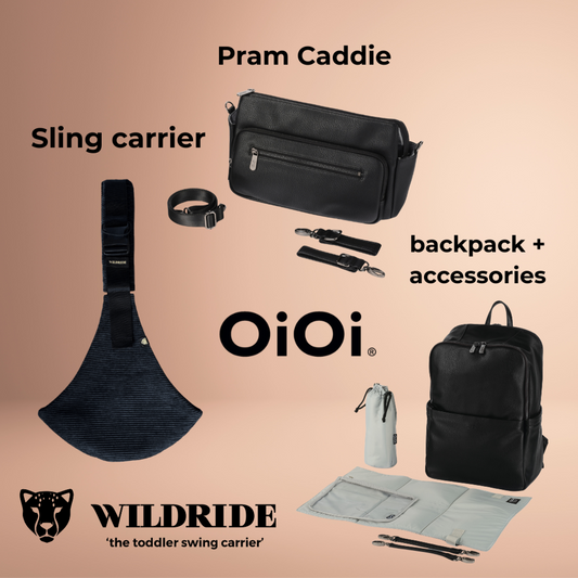 wildride carrier oioi pram caddie oioi vegan leather baby diaper backpack